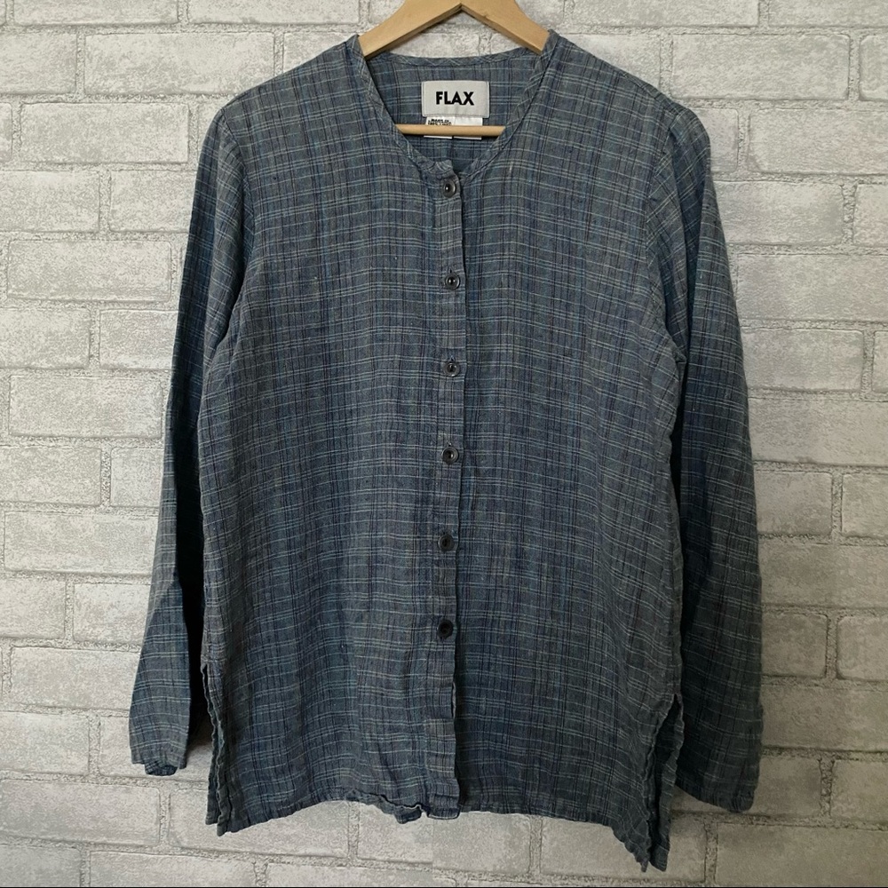 Flax Textured Button Down Shirt - image 1